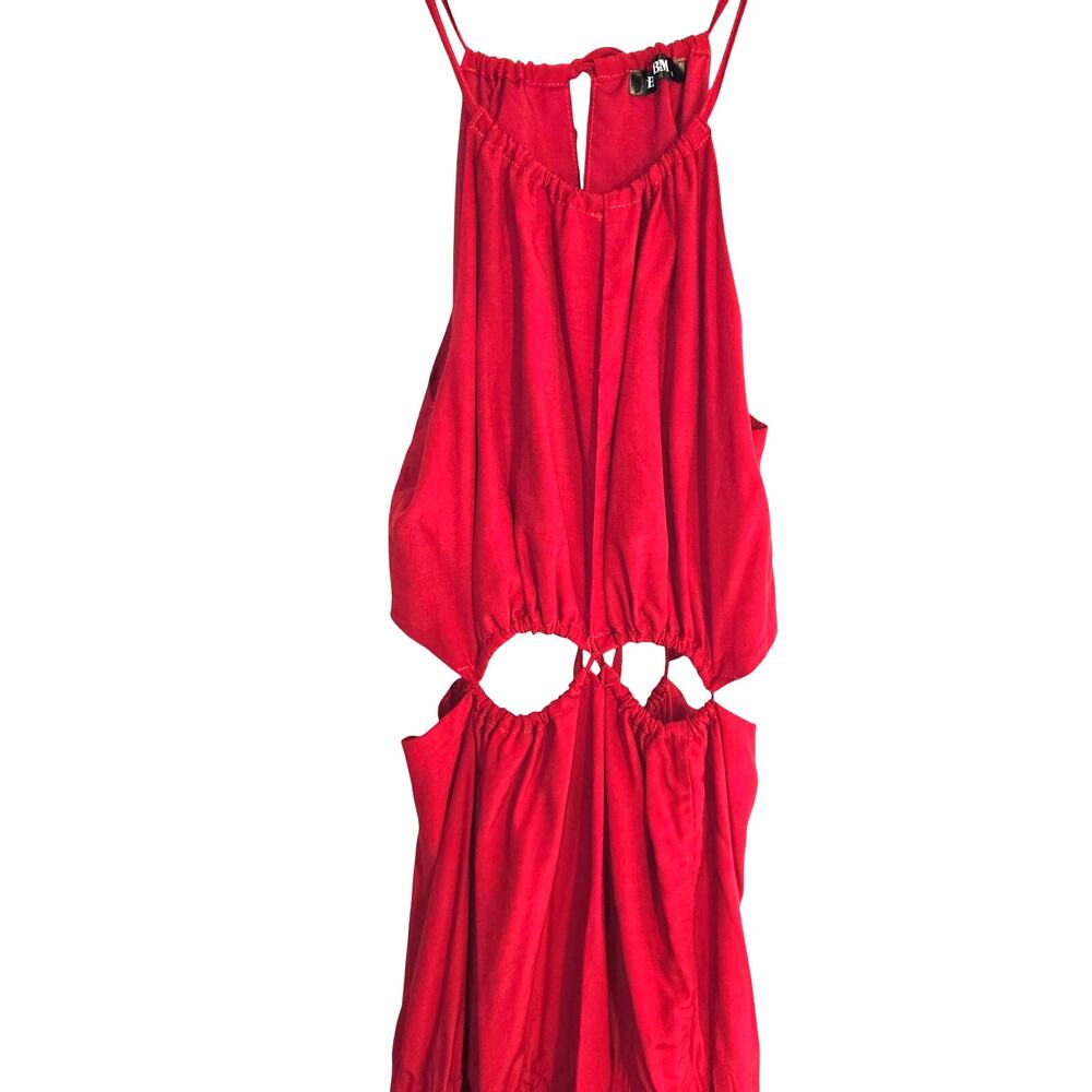 BTFBM Small Red Women's Stomach Cutouts Sleeveless Sun Dress Miss Size 4 6